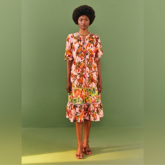 Farm Rio Mixed Mango Trees Midi Dress - Picture 2 of 13